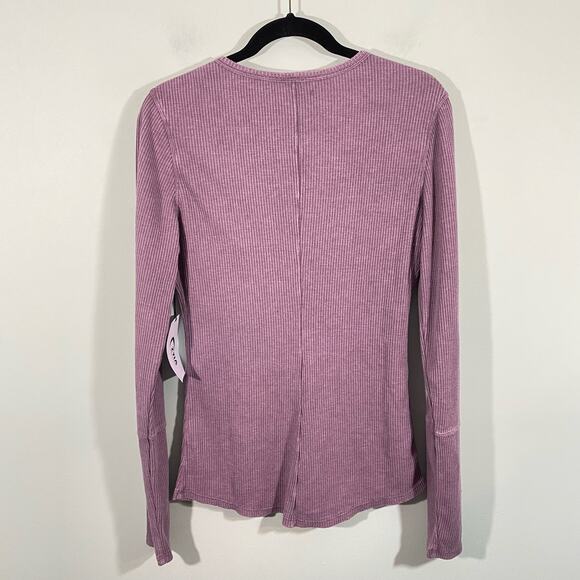 Zyia Active Purple Lilac Don't Wake Me Up Long Sleeve Thermal Henley Size M NWT - Picture 9 of 9